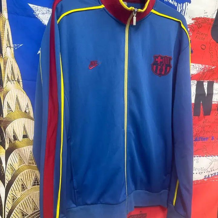 [BUNJANG] Nike Barcelona Oversized Vintage Track Top Jersey / s급 올드스쿨 나이키 오버핏 바르셀로나 져지트랩탑2X