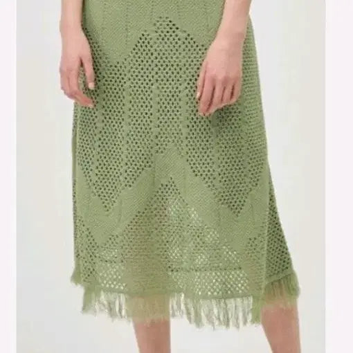 [BUNJANG] System Knit Midi Skirt Olive / 한섬 시스템 니트 스커트