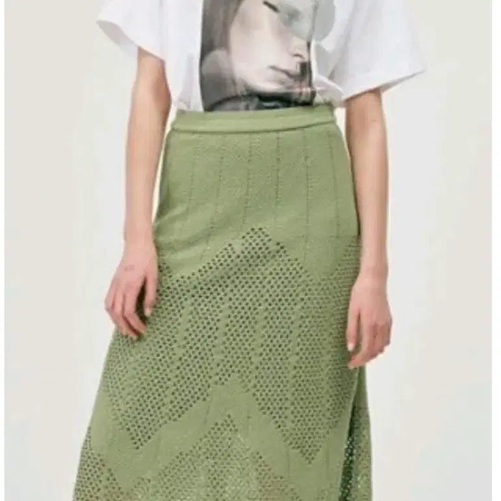 [BUNJANG] System Knit Midi Skirt Olive / 한섬 시스템 니트 스커트