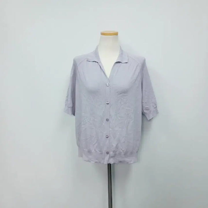 [BUNJANG] Casual 23SS Cardigan Style Short Sleeve Collar Knit 66 / 캐주얼 23SS 가디건형 반팔 카라 니트 66