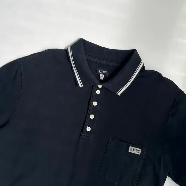 [BUNJANG] Armani Jeans Black Pique Polo T-Shirt XL / [XL] 아르마니 진스 블랙 pk 폴로 반팔 티셔츠