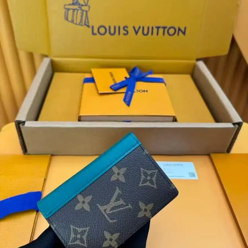 [BUNJANG] Louis Vuitton Pocket Organizer Monogram Canvas Blue Trim / 루이비통포켓 오거나이저