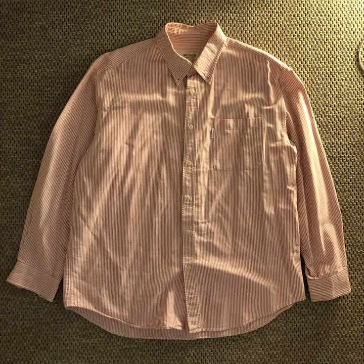 [BUNJANG] OMPHALOS Pink Vintage Stripe Shirt Size 100 / OMPHALOS 핑크 빈티지 스트라이프 셔츠 100