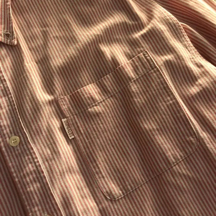 [BUNJANG] OMPHALOS Pink Vintage Stripe Shirt Size 100 / OMPHALOS 핑크 빈티지 스트라이프 셔츠 100