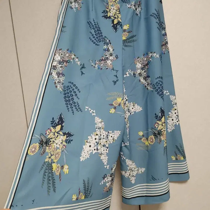 [BUNJANG] System Blue Floral Wide Pants / 한섬 시스템 와이드팬츠