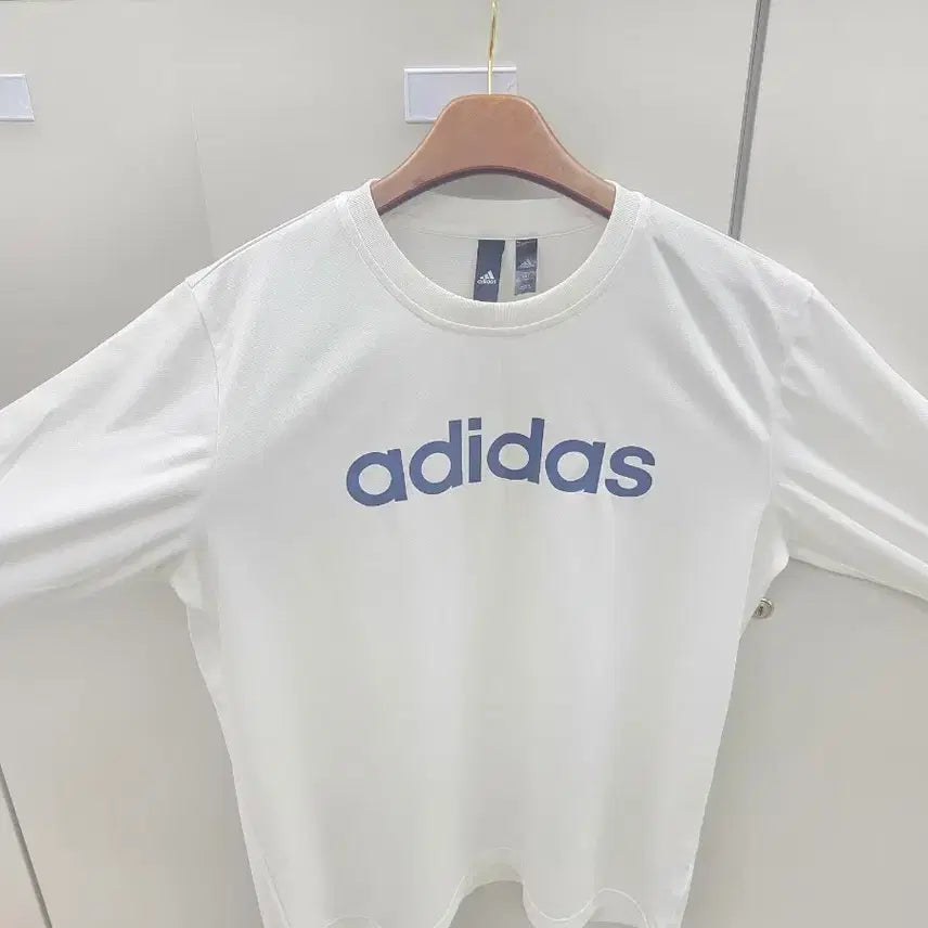 [BUNJANG] Adidas White Logo Long Sleeve T-Shirt / 아디다스 흰색 로고 긴팔 티셔츠