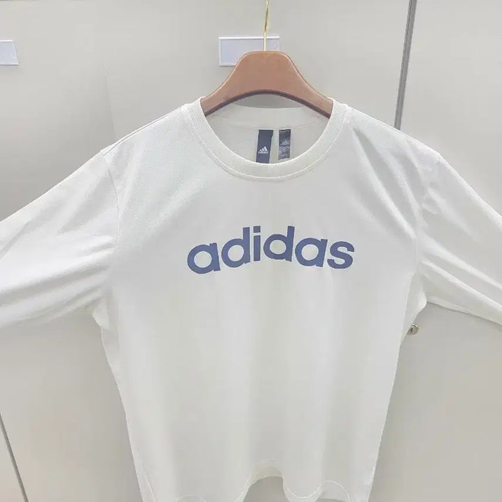 [BUNJANG] Adidas White Logo Long Sleeve T-Shirt / 아디다스 흰색 로고 긴팔 티셔츠