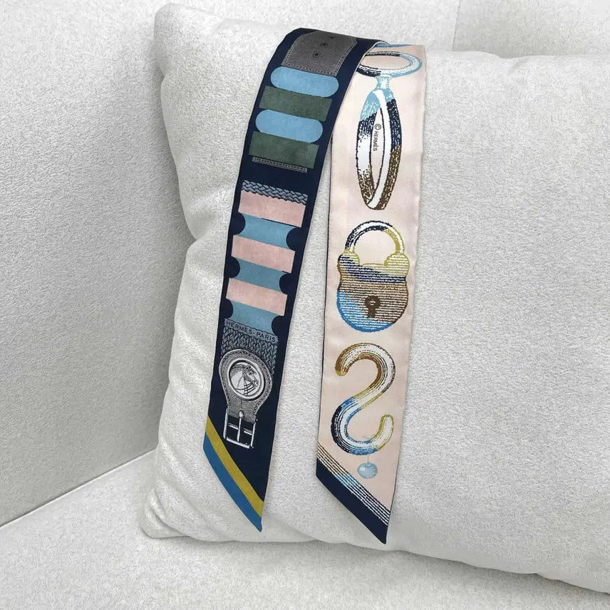 [BUNJANG] Hermès Enveloppe Poétique Twilly Scarf Marine/Rose H064288 / 새상품] 에르메스 앵벙떼르 포에티크 트윌리 마린/로즈 H064288