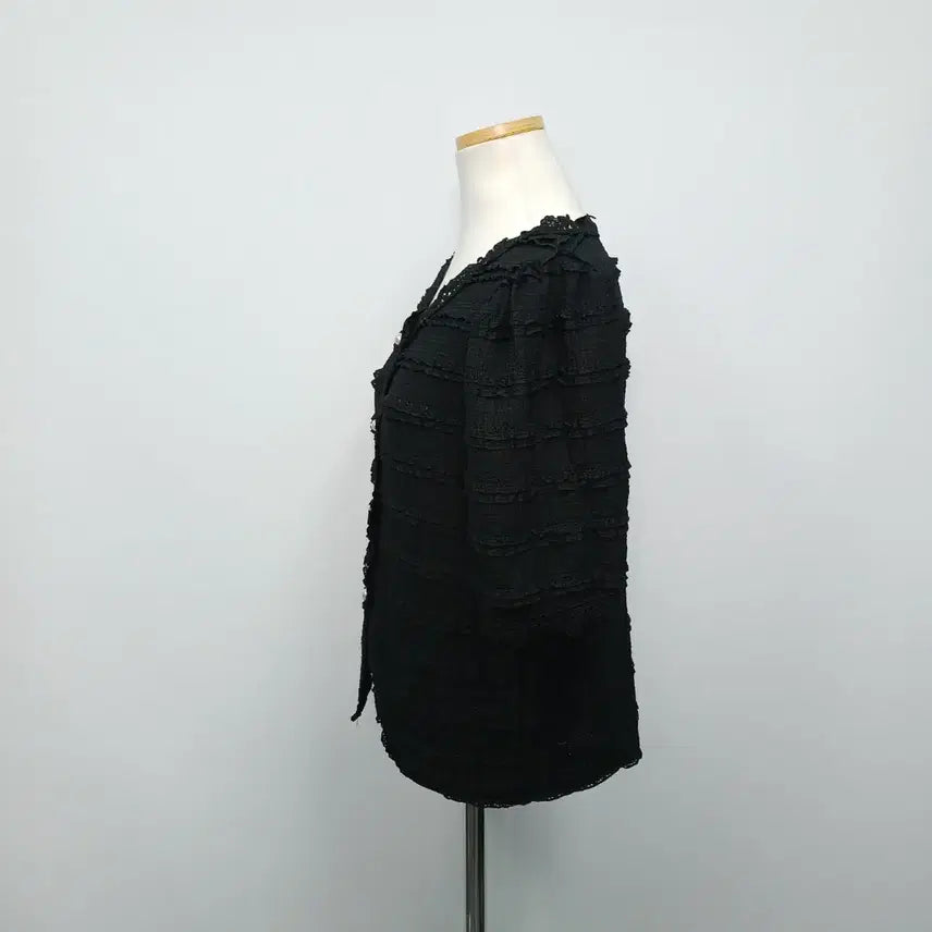 [BUNJANG] Casual Pearl Cropped Short Sleeve Cardigan Lace / 캐주얼 진주 크롭 반팔 가디건 레이스 55