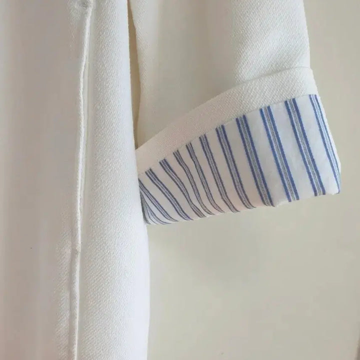 [BUNJANG] ZOOC White Stripe Lined Jacket / 주크ZOOC~화이트 스트라이프 안감 자켓