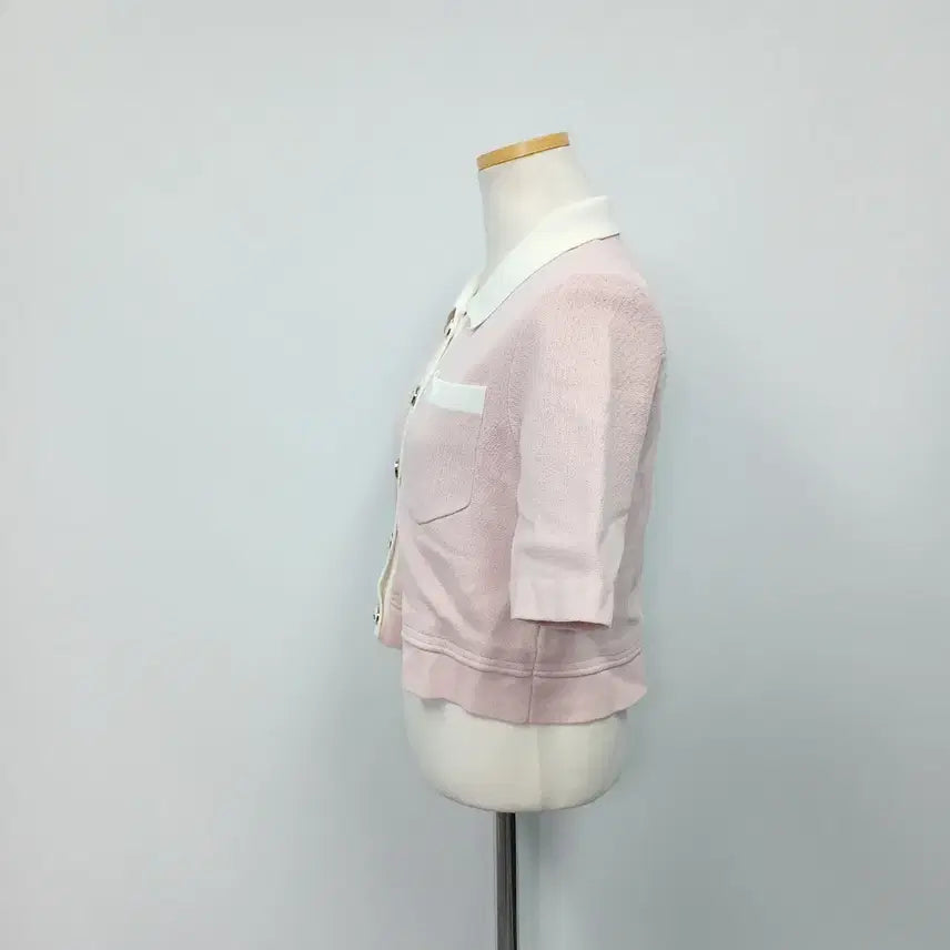 [BUNJANG] Casual Cropped Tweed Short Sleeve Cardigan / 캐주얼 크롭 트위드 반팔 가디건 44