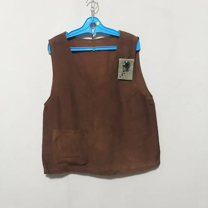 [BUNJANG] Brown Rayon Vest with Patch / ㅎ247 인견베스트