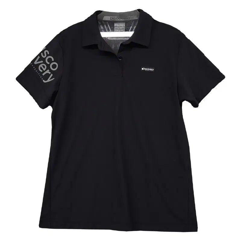 [BUNJANG] Discovery Expedition Black Polyester Short Sleeve Polo Shirt / 디스커버리 블랙 트레이닝 반팔 카라티 95