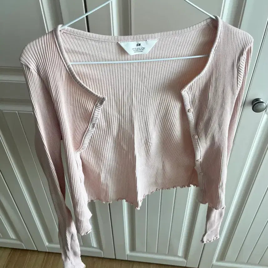 [BUNJANG] H&amp;M Pink Cotton Cardigan (Size 44-55) / hm 핑크 가디건 면95_ 44-55사이즈