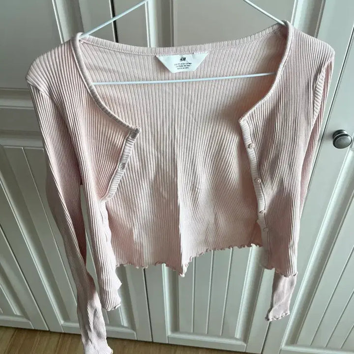 [BUNJANG] H&amp;M Pink Cotton Cardigan (Size 44-55) / hm 핑크 가디건 면95_ 44-55사이즈