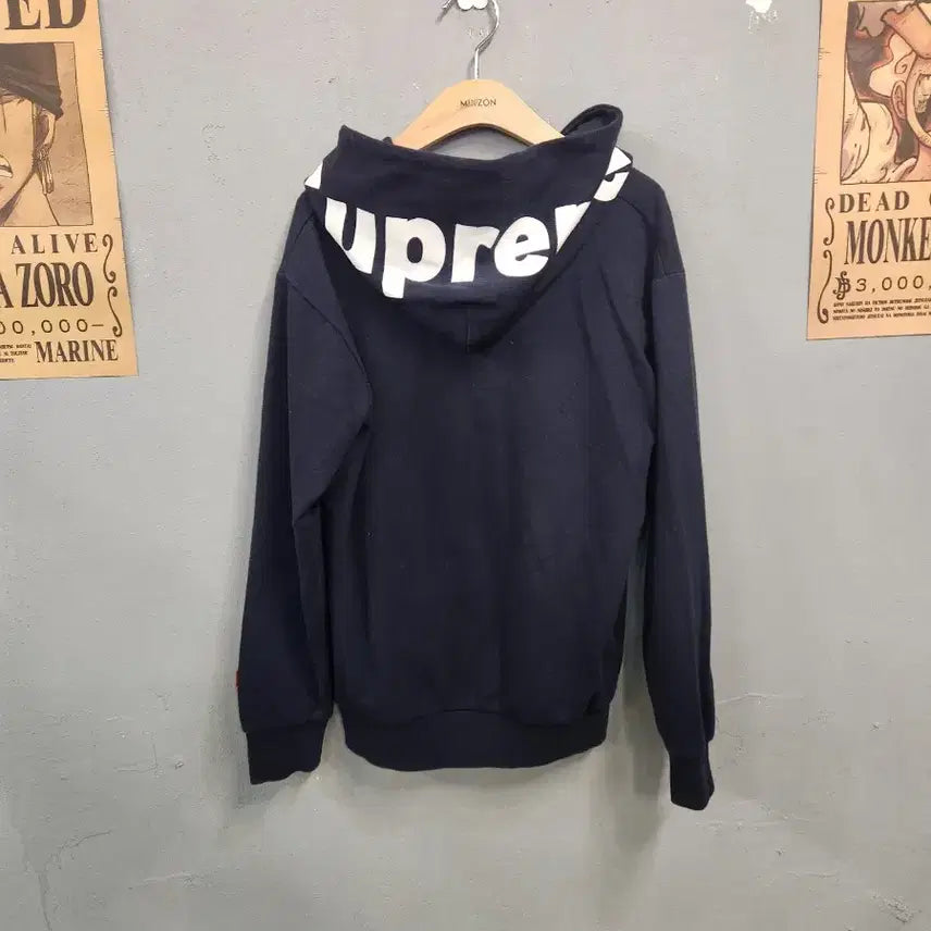 [BUNJANG] Supreme Navy Full Zip Hoodie / 슈프림 네이비 풀집업 후드티