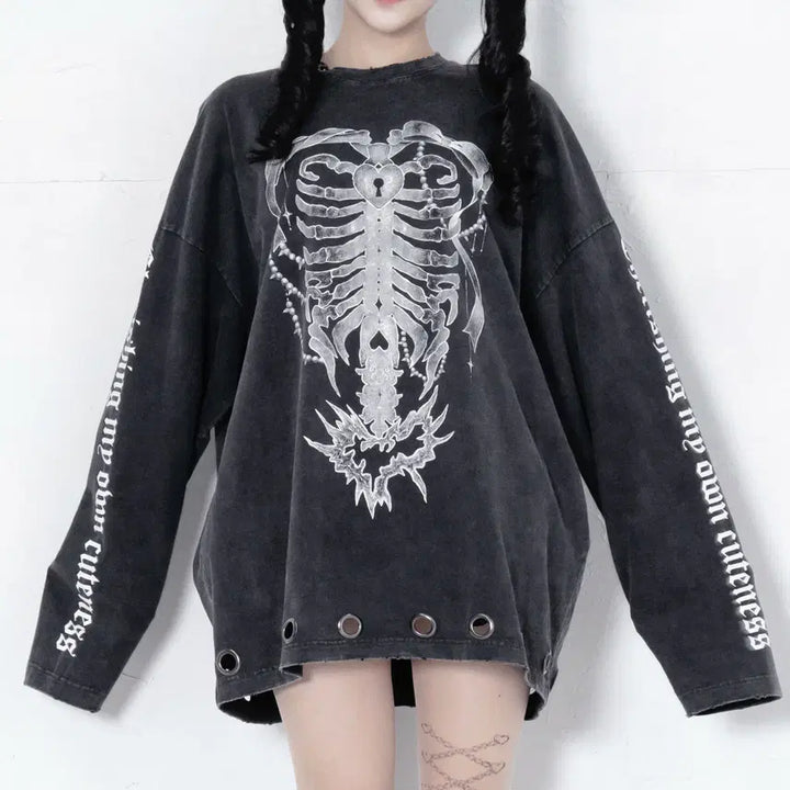 [BUNJANG] Lafary Eyelet Long T-shirt / Lafary 라파리 mine 아일렛 롱 티셔츠