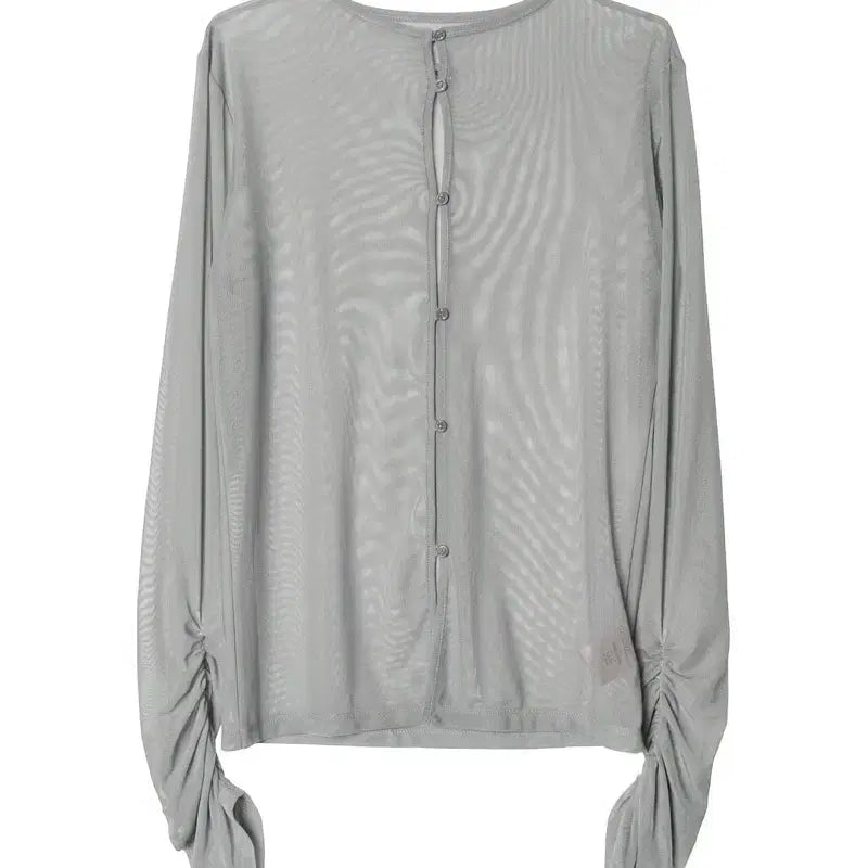 [SOLD OUT] (오늘만 판매)우화 WRINKLE MESH CARDIGAN grey