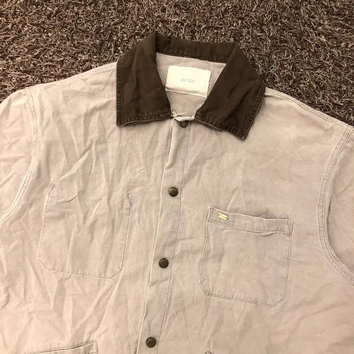 [BUNJANG] Lafayette Store Color-Block Collar Short Sleeve Shirt / L 라퍼지스토어 배색 카라 반팔 셔츠