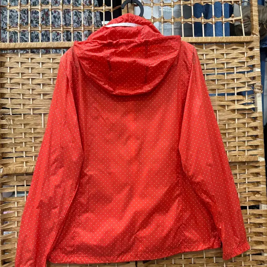 [BUNJANG] Windbreaker Jacket Orange White Dot / 바람막이 자켓