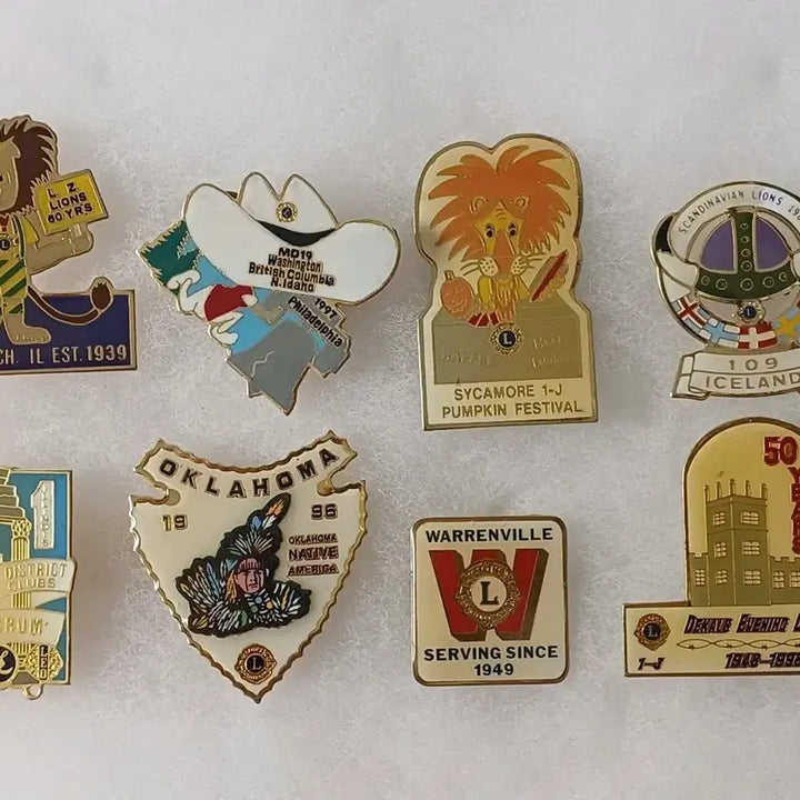 [BUNJANG] Vintage Lions Club Commemorative Pins (8 Pins) / 빈티지 수집 미국 라이온스클럽 기념 뱃지 8p
