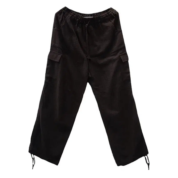 [BUNJANG] Casual Mori Ethnic Cotton Shirring Brown Cargo Pants Size 25 / [새상품] 캐주얼 모리 에스닉 코튼 셔링 브라운 카고팬츠 25인치