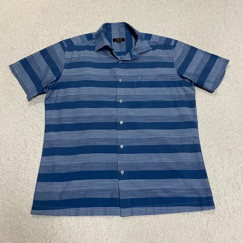 [BUNJANG] DAKS Blue Stripe Short Sleeve Shirt Size 100 / DAKS 닥스 블루 스트라이프 반팔 셔츠 100