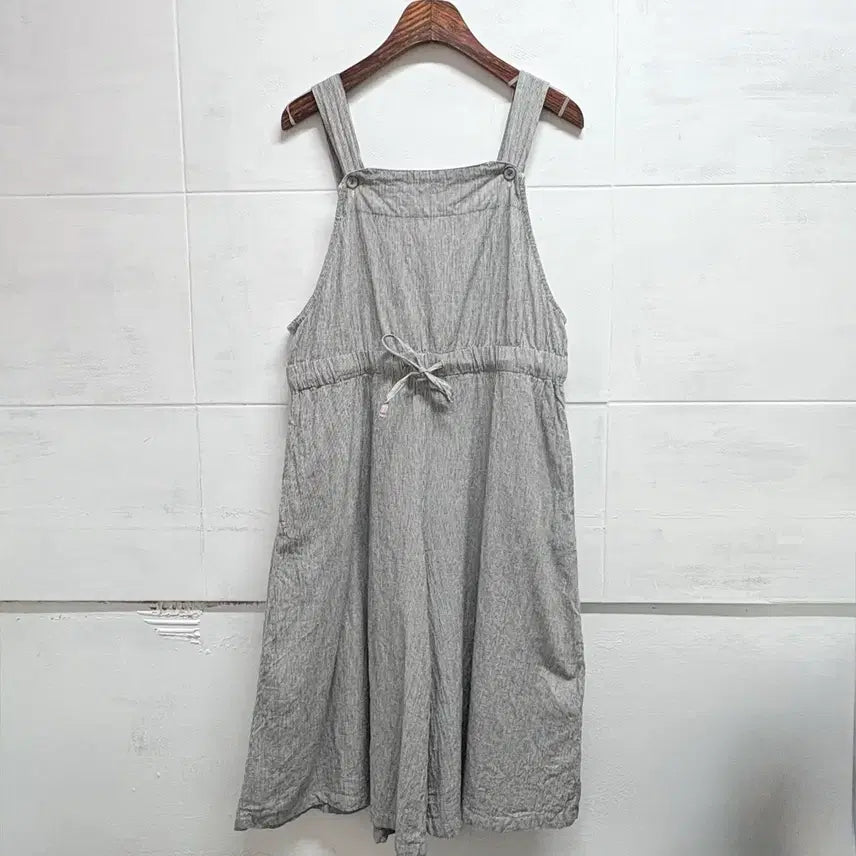 [BUNJANG] Pyumosso Striped Hickory Wide Overalls Pants L / Pyumosso 스트라이프 히코리 와이드 팬츠 멜빵바지 오버롤 L JPN