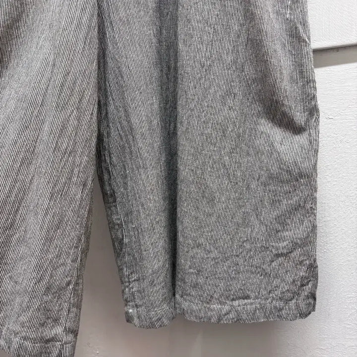 [BUNJANG] Pyumosso Striped Hickory Wide Overalls Pants L / Pyumosso 스트라이프 히코리 와이드 팬츠 멜빵바지 오버롤 L JPN