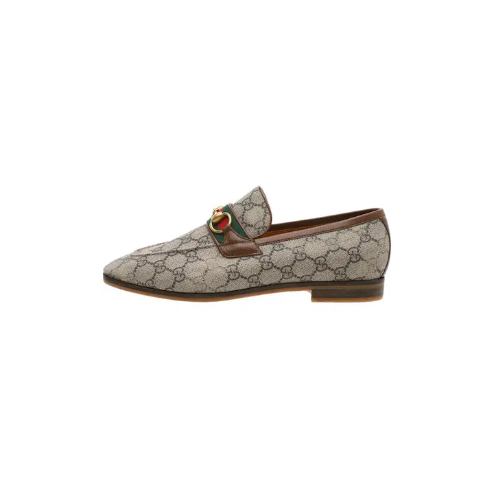 [BUNJANG] Gucci Horsebit Loafers Beige Ebony Supreme Canvas UK 7.5 / 구찌 로퍼 홀스빗 베이지 에보니 슈프림