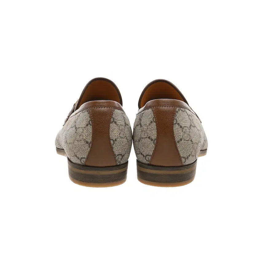 [BUNJANG] Gucci Horsebit Loafers Beige Ebony Supreme Canvas UK 7.5 / 구찌 로퍼 홀스빗 베이지 에보니 슈프림