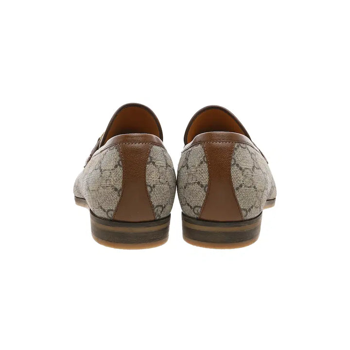 [BUNJANG] Gucci Horsebit Loafers Beige Ebony Supreme Canvas UK 7.5 / 구찌 로퍼 홀스빗 베이지 에보니 슈프림