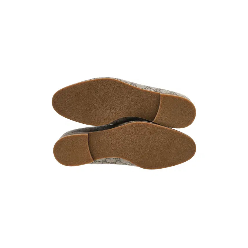 [BUNJANG] Gucci Horsebit Loafers Beige Ebony Supreme Canvas UK 7.5 / 구찌 로퍼 홀스빗 베이지 에보니 슈프림