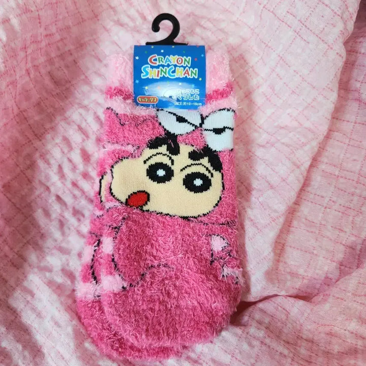 [BUNJANG] Crayon Shin-chan Sleep Socks Pink 13-18cm / 짱구 수면양말 핑크 13-18cm