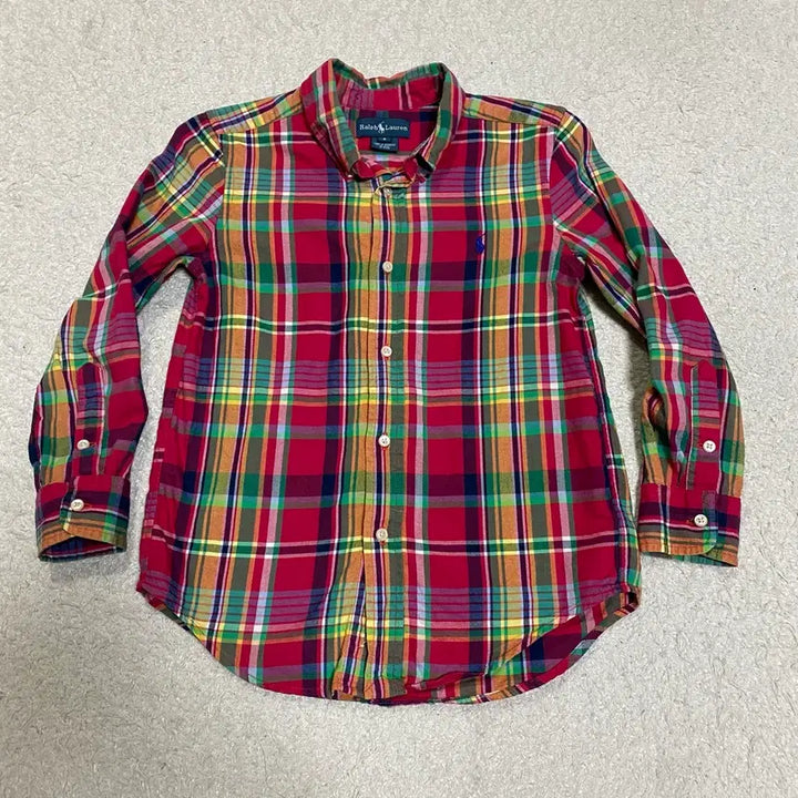 [BUNJANG] Polo Ralph Lauren Kids Red Check Long Sleeve Shirt Size 6 / 폴로 랄프로렌 키즈 아동 레드 체크 긴팔 셔츠 6