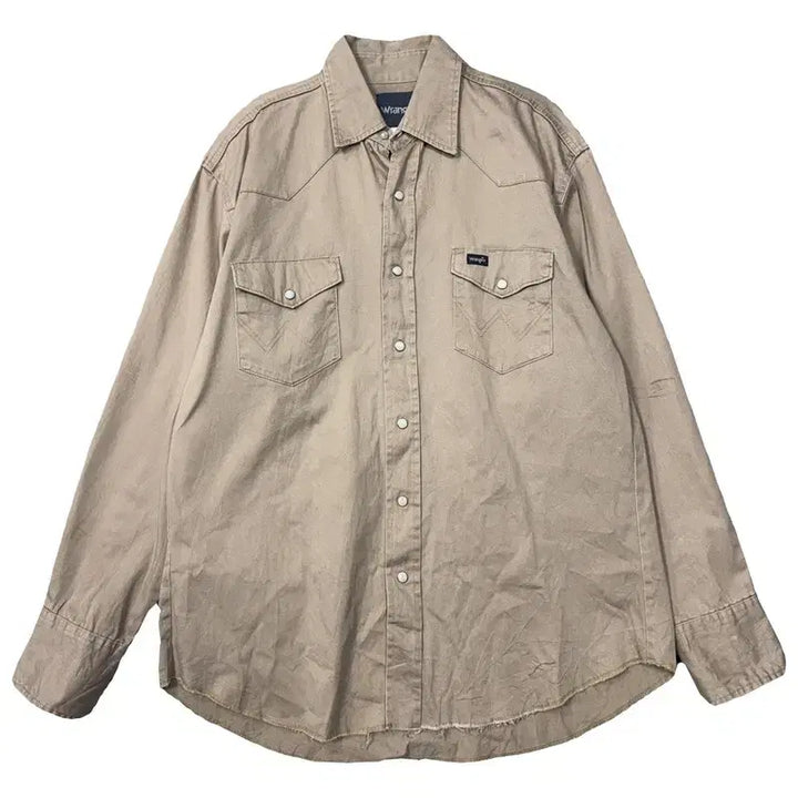 [BUNJANG] Wrangler Vintage Beige Western Shirt L / 랭글러 빈티지 베이지 웨스턴 셔츠 L