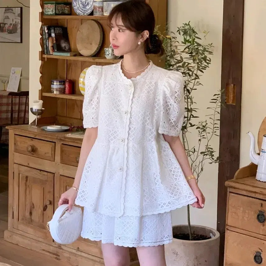 [BUNJANG] Bysini Net Lace Shorts / 바이씨니 제작 네트레이스반바지