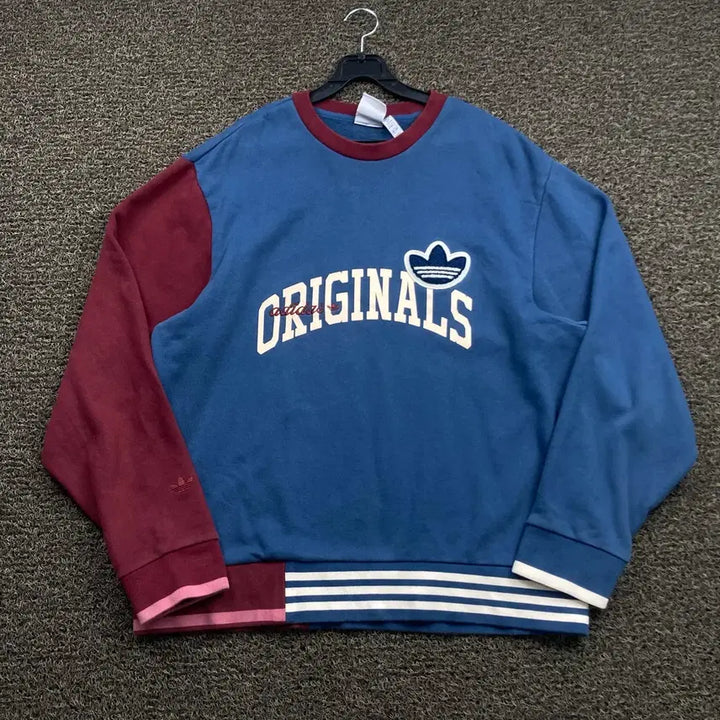[BUNJANG] Adidas Old School Color Block Sweatshirt / 아디다스 올드스쿨 배색 맨투맨