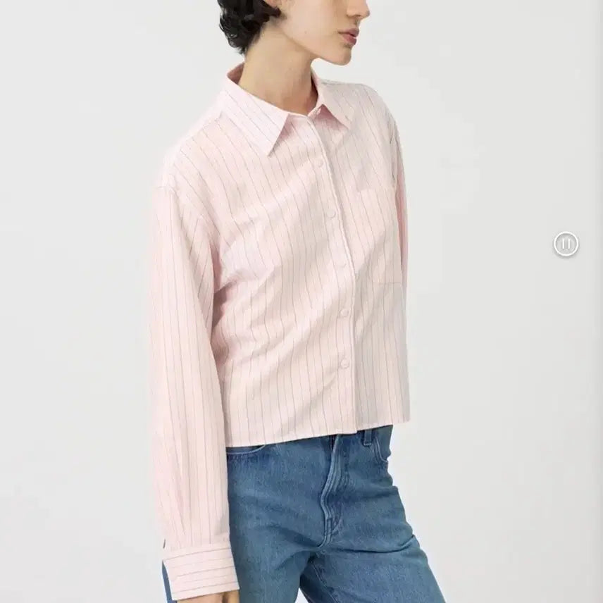 [BUNJANG] Uniqlo JWA Cropped Cotton Shirt / 유니클로 jwa 크롭면셔츠