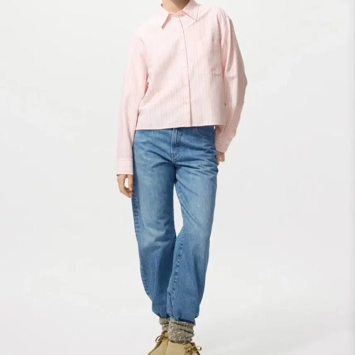 [BUNJANG] Uniqlo JWA Cropped Cotton Shirt / 유니클로 jwa 크롭면셔츠