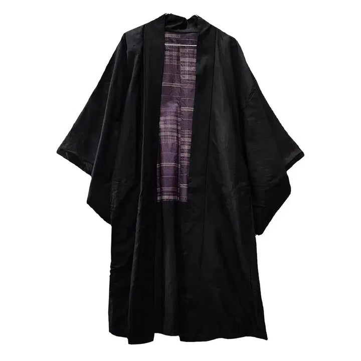[BUNJANG] Vintage Black Long Yukata Cardigan Jacket / 빈티지 유카타 가디건 블랙 롱자켓