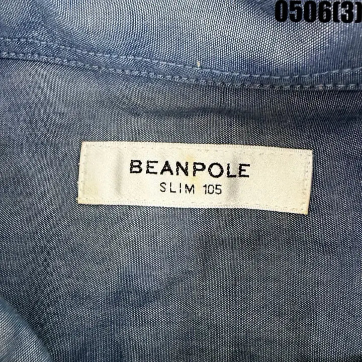 [BUNJANG] Beanpole Slim Fit Check Short Sleeve Shirt (Size 105) / 105 빈폴 슬림핏 체크 반팔 셔츠 하늘색 남방 0506(3)