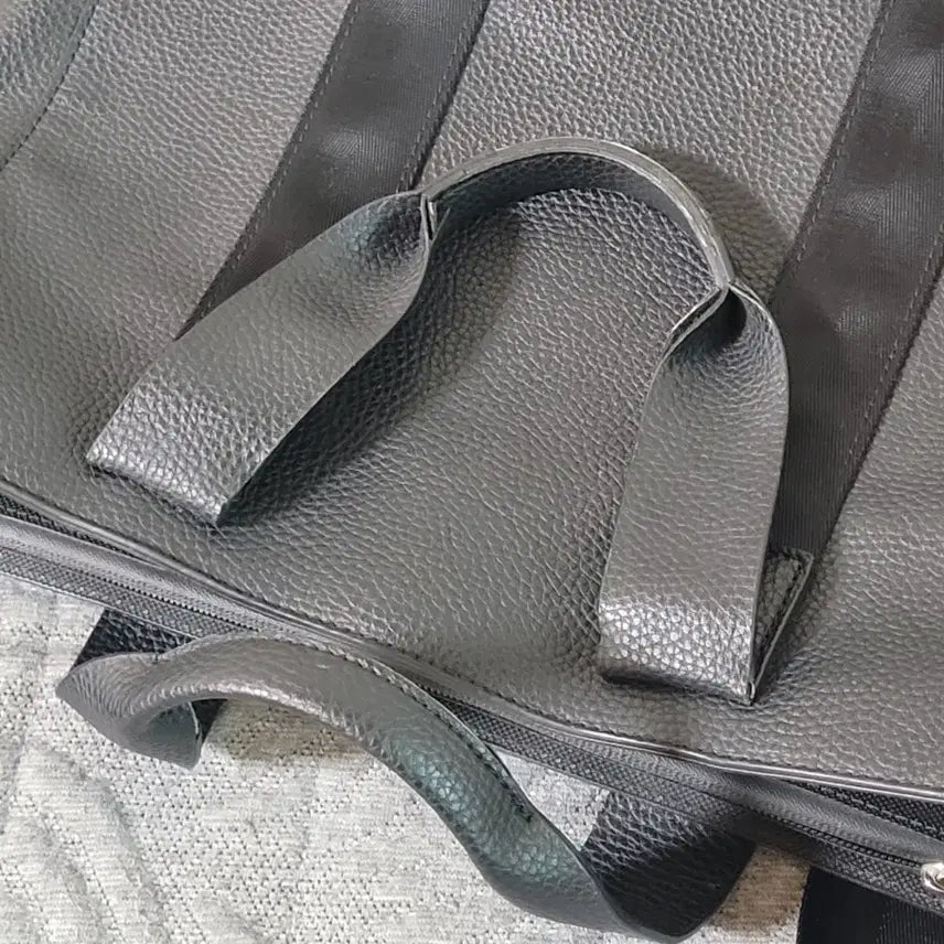 [BUNJANG] Lacoste Black Leather Shopper Tote Bag / 라코스테 블랙 레더 쇼퍼백 토트백