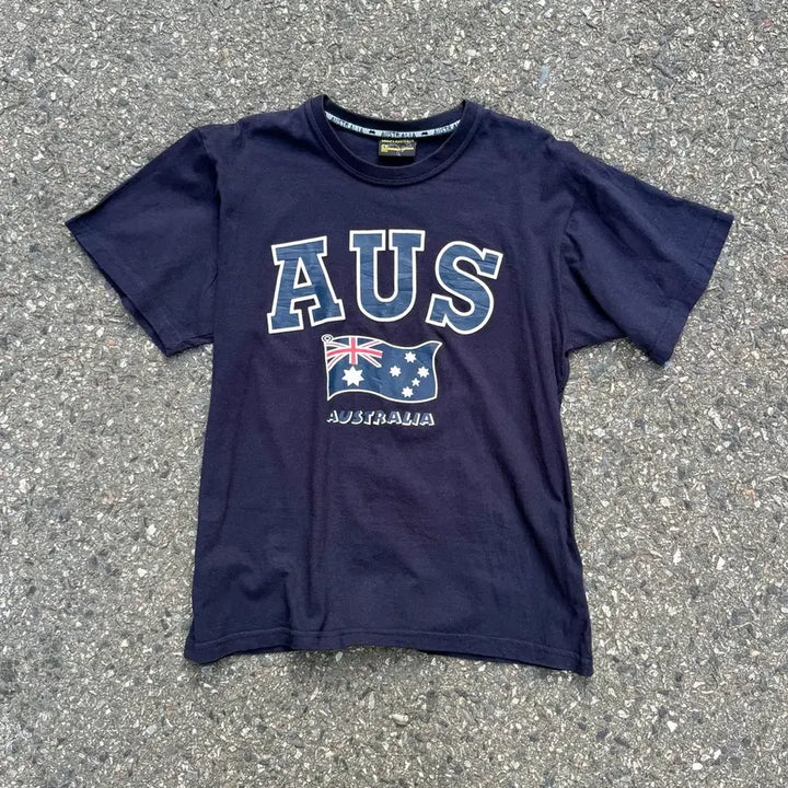 [BUNJANG] Hoxley Australia Flag Logo Short Sleeve T-Shirt / Hoxley Australia 호주 국기 로고 반팔 티셔츠