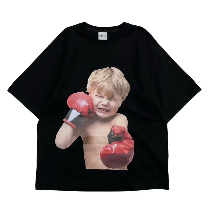 [BUNJANG] ACMEDRAVI Boxing Boy Black T-Shirt / 아크메드라비 복싱소년 블랙 반팔
