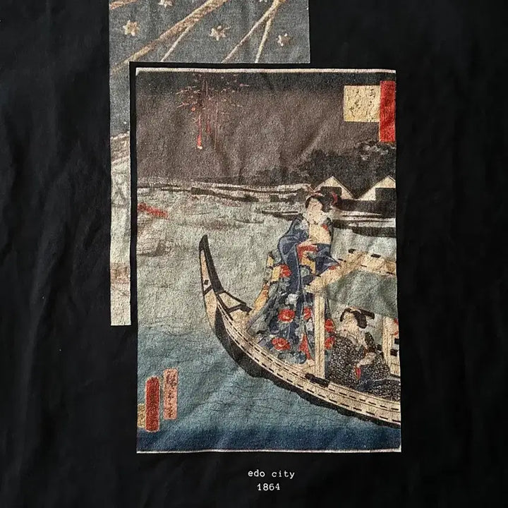 [BUNJANG] Edo City 1864 Ukiyo-e Graphic T-Shirt XL / edo city 1864 반팔 티셔츠
