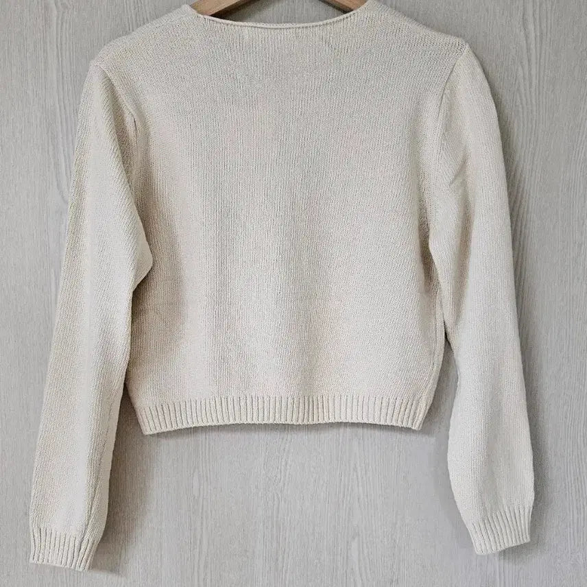[BUNJANG] Cropped Cotton Knit Cardigan / 크롭 면니트가디건
