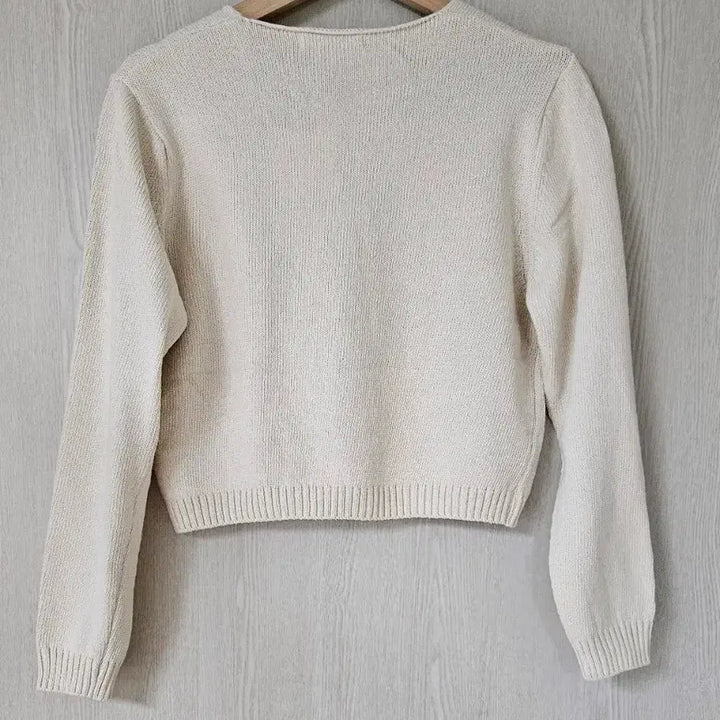 [BUNJANG] Cropped Cotton Knit Cardigan / 크롭 면니트가디건