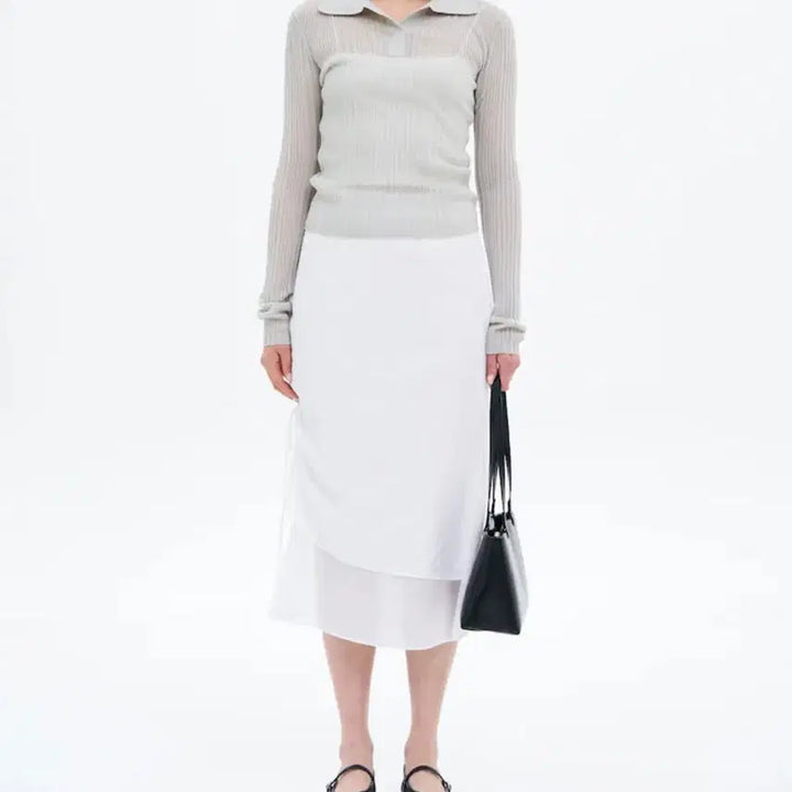 [BUNJANG] 8SECONDS Shirring Long Wrap Skirt - Size M / 에잇세컨즈 셔링 롱 랩 스커트 M