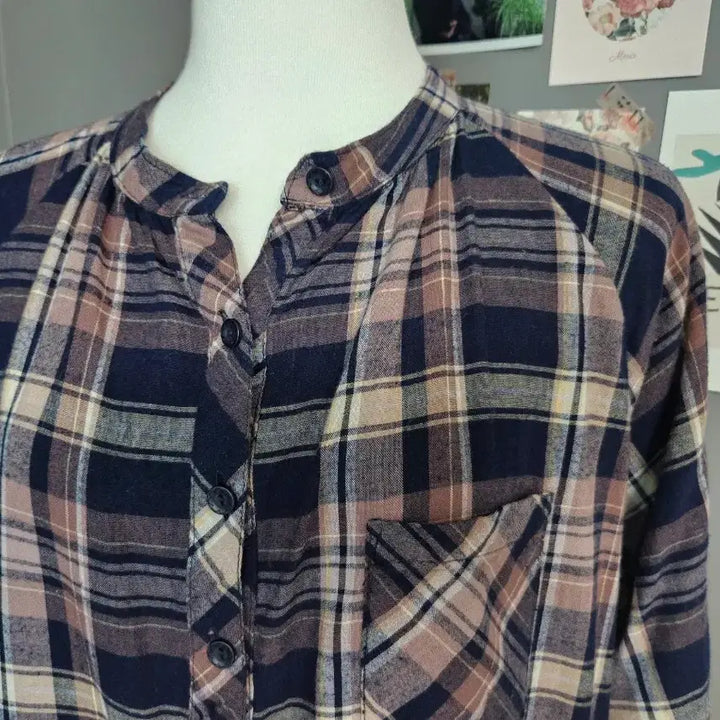[BUNJANG] Checkered Long Shirt Dress / 체크 롱 셔츠 원피스 남방